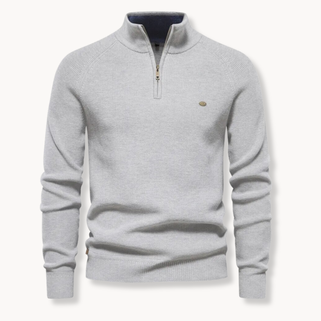 Ronnie | Men's Half-Zip Ribbed Knit Sweater